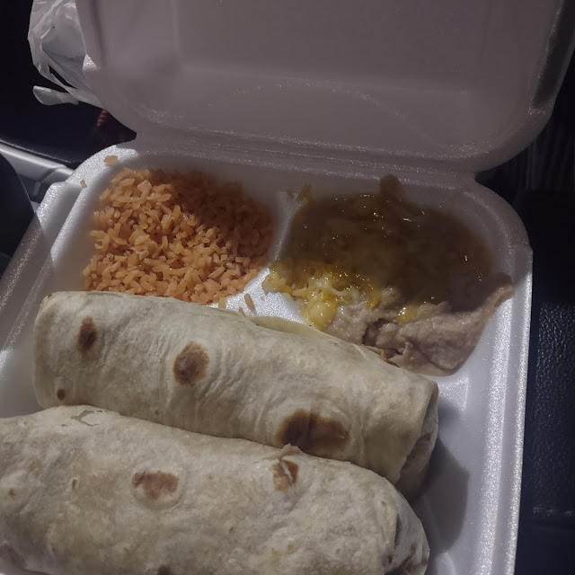 Green Chile Plate 2 Carne Asada Burritos