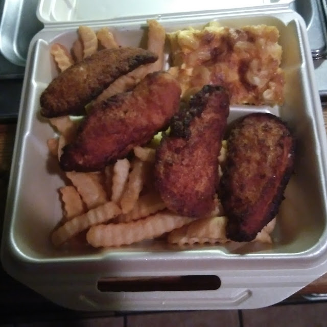 Buffalo Wings with French Fries and Southern Macaroni and Cheese