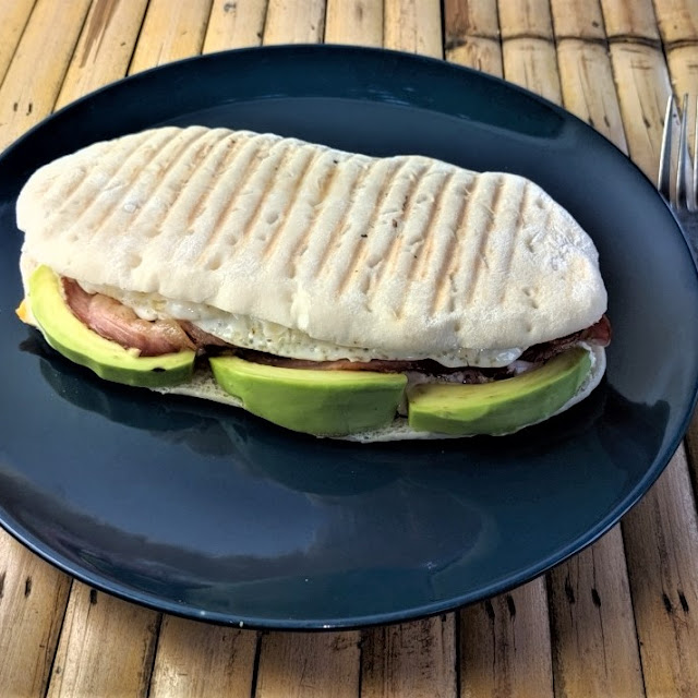 Bacon Egg Cheese Avocado Panini