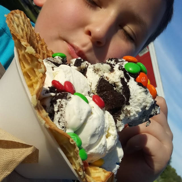Oreo Ice Cream Waffle Cone with M&ms