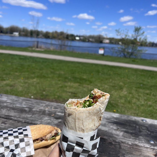 Falafel Sandwich and Salad