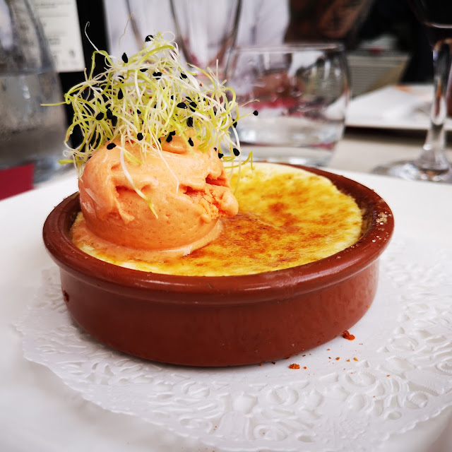 Crème Brûlée Au Chèvre Sorbet Au Poivron
