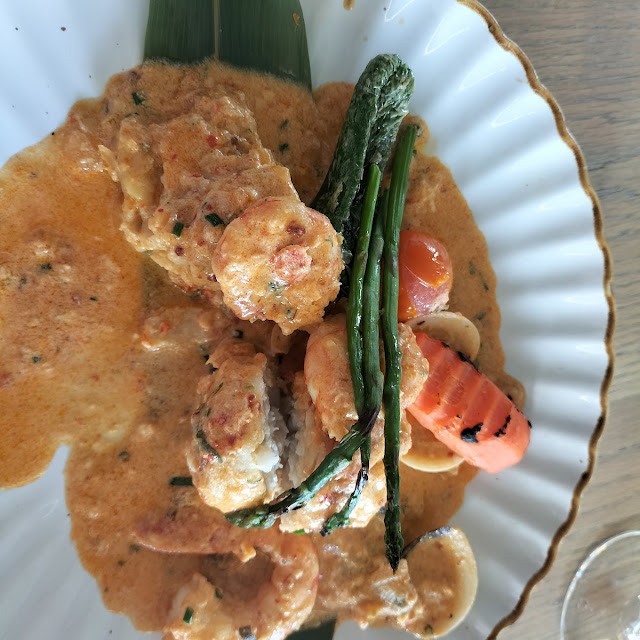 Currry Salmon with Prawns