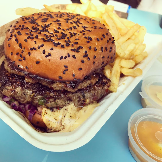 Double Lamb Burger and Fries