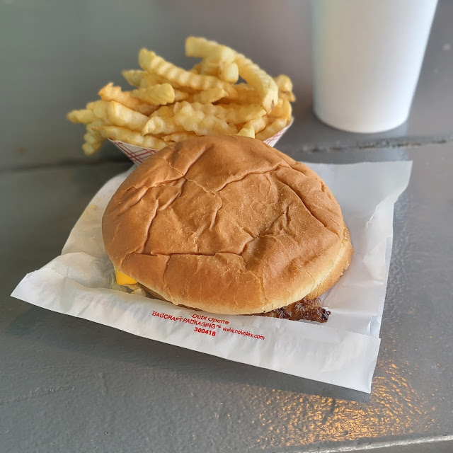 Double Cheeseburgerand Fries with a Chocolate Milkshake