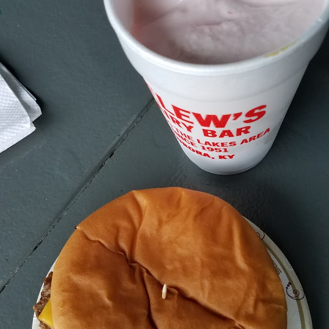 Cheeseburger and Strawberry Shake