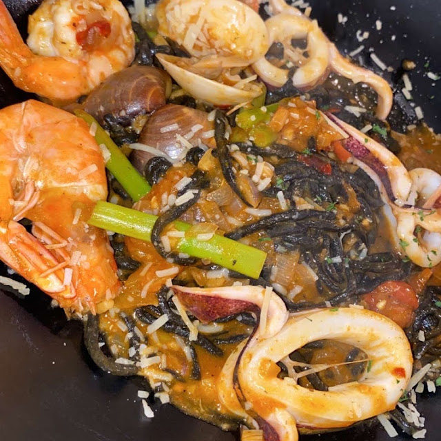 Black Ravioli Stuffed with Shrimps
