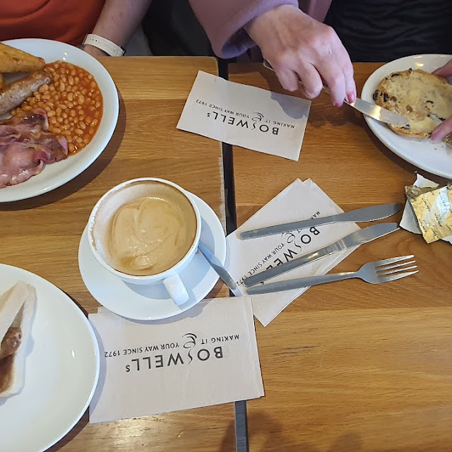 English Breakfast Sausage & Bacon Sandwhich and Toasted Teacake