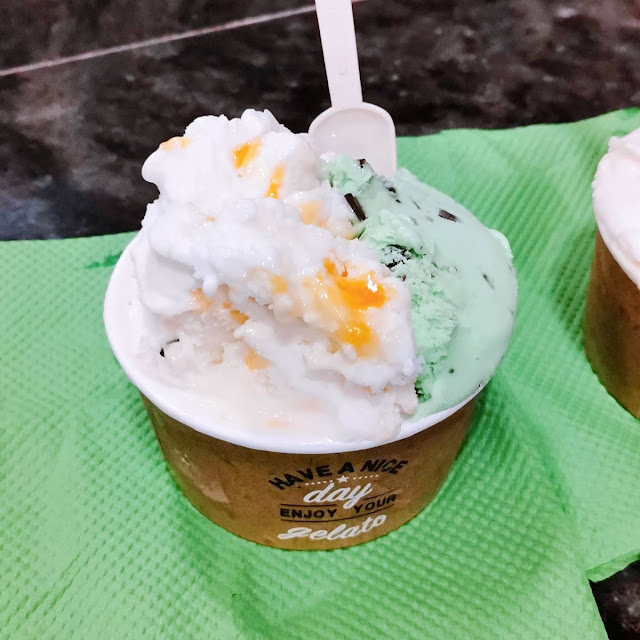 Helado de Queso Con Maracuya Y Menta Con Chip de Chocolate