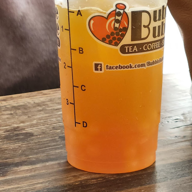 Mango Green Tea with Strawberry and Mango Popping Boba