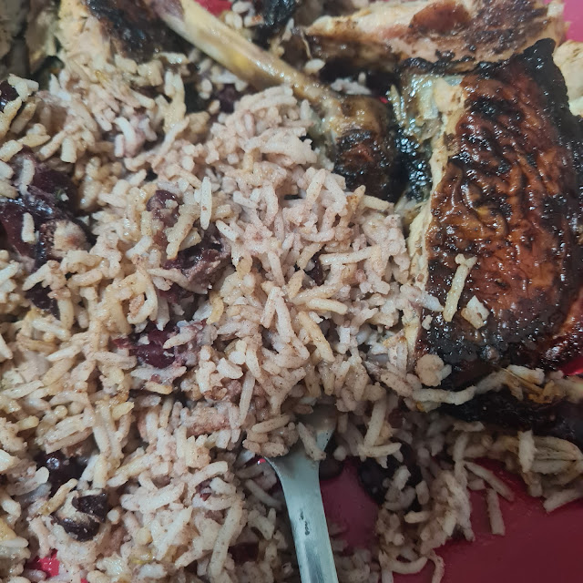 Jerk Chicken and Rice and Peas