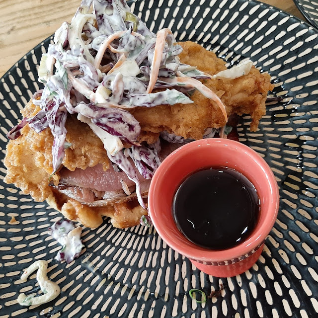 Chicken Waffle with Maple Syrup
