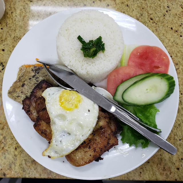 Steamed Rice with Broiled Chicken Steamed Egg & Pork and Fried Egg