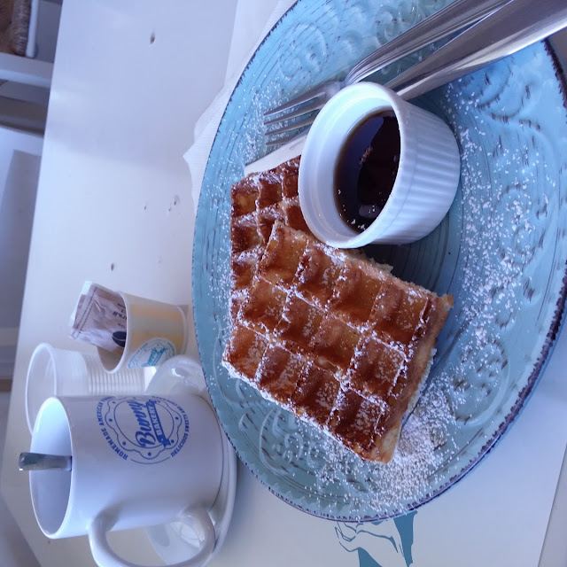 Waffles with Maple Syrup & American Coffee