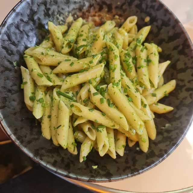 Penne Au Pistou Et Crème de Basilic Penne With Pistou And Basil Cream