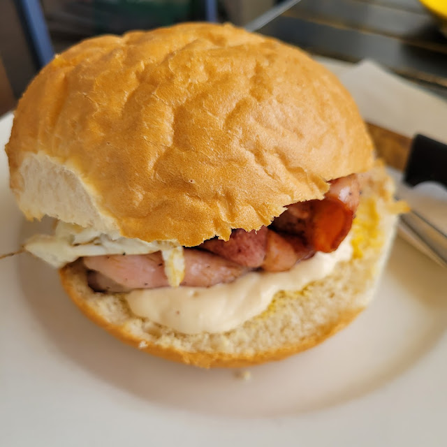 Bacon & Egg Roll with Tomato Relish or Sauce