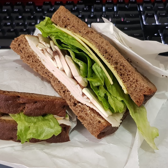 Turkey Lettuce Mushroom and Cheese Sandwich