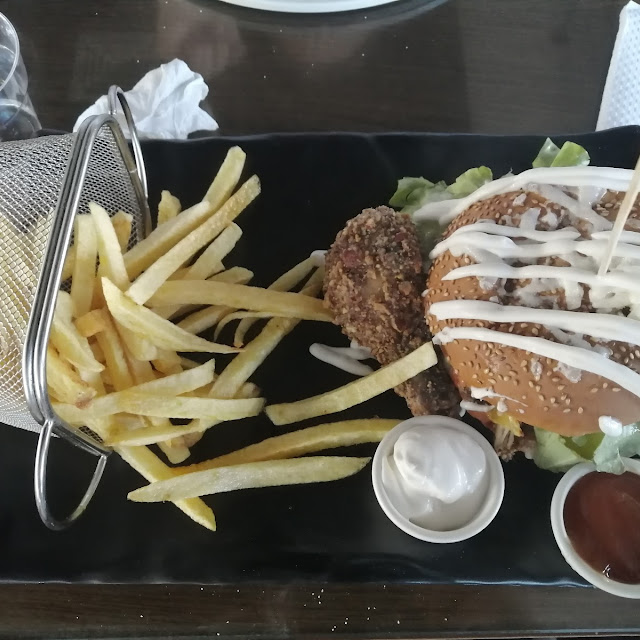 Chiken Burger and Fries
