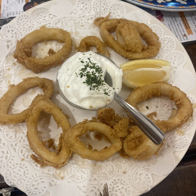 Fried Squid Chips and Salad