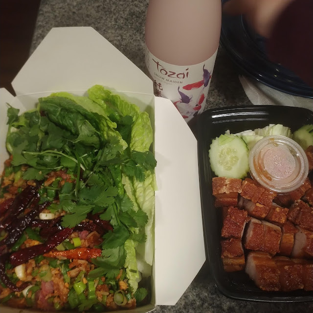 Crispy Pork Belly and Nam Kao