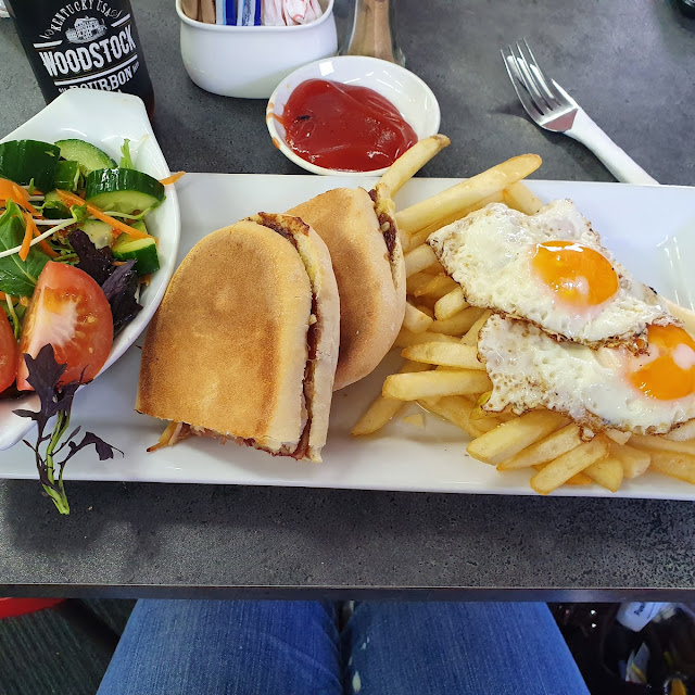 Panini Chips and Salad Special Plus I Added 2 Eggs