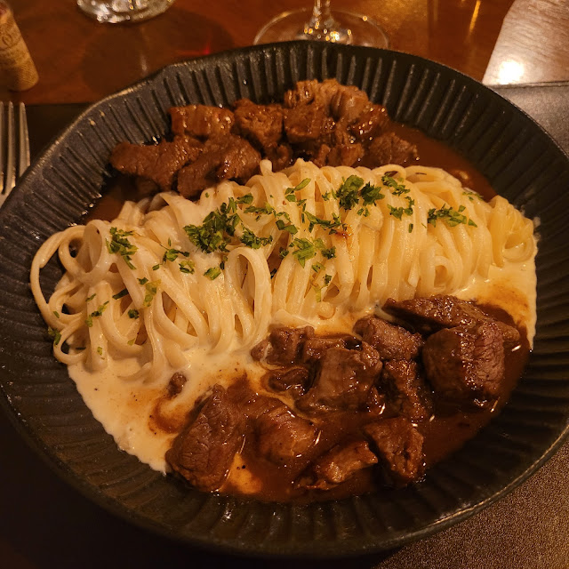 Mignon ao Linguine Alfredo