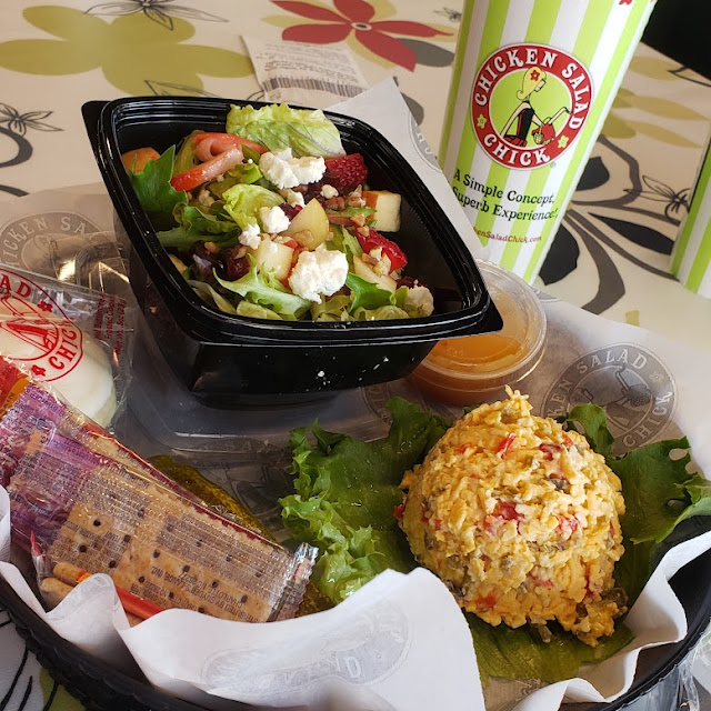 Pepper Jack Cheese Chicken Salad Scoop with Seasonal Salad