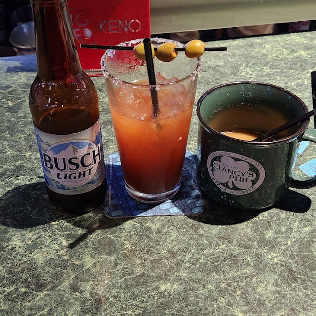 Busch Light Bloody Mary and Coffee with Baileys