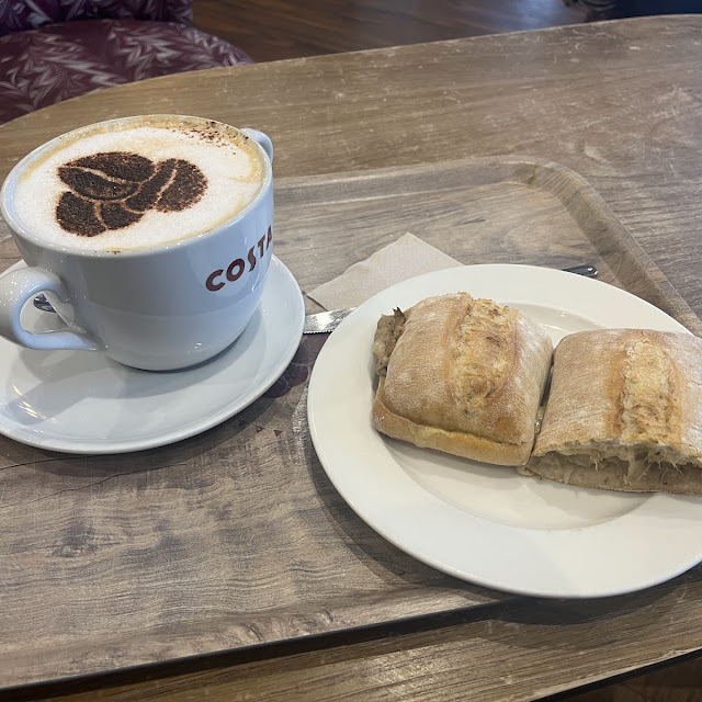 Coffee and Tuna Melt Sandwich