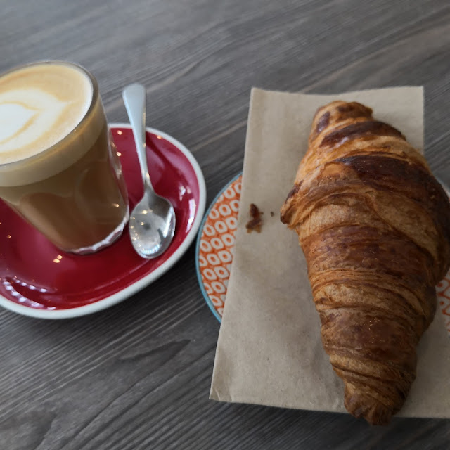 Flat White and Croissant