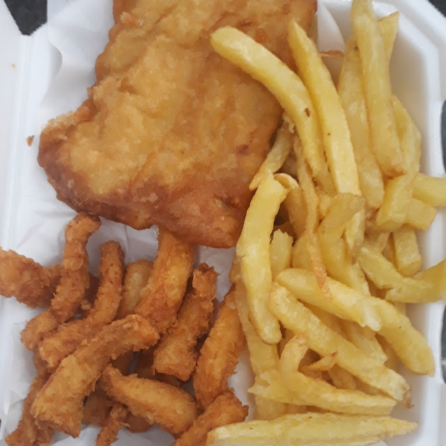 Hake Calamari and Chips
