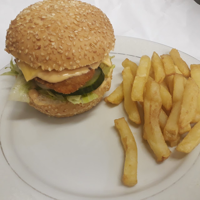 Chicken Burger and Chips