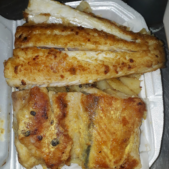 Large Grilled Hake and Chips