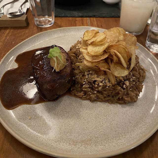Steak with Rice and Chips