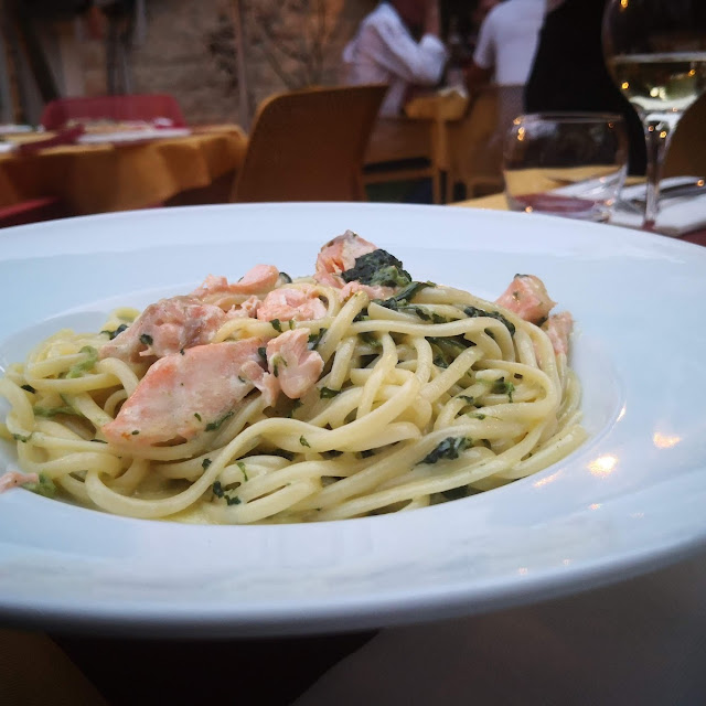 Spaghetti Saumon Epinards Creme Fraiche