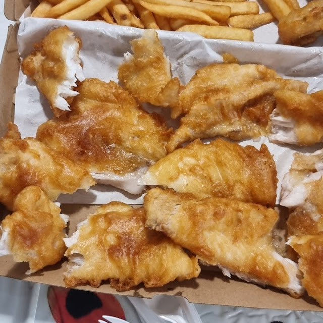 Battered Snaper and Chips