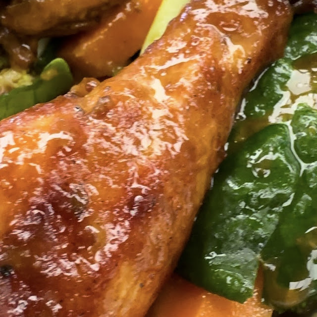 Veggies with BBQ Chicken