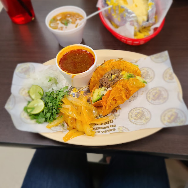 Birria Tacos with Avocado and Consome