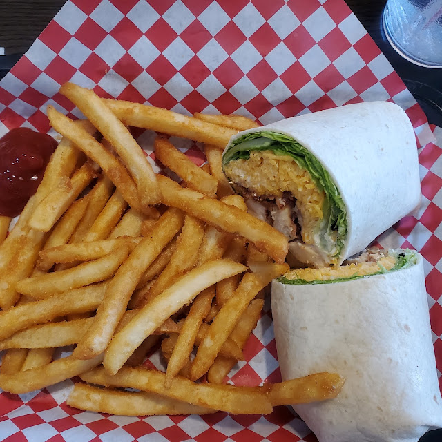 Chicken Bacon Ranch Wrap and Fries