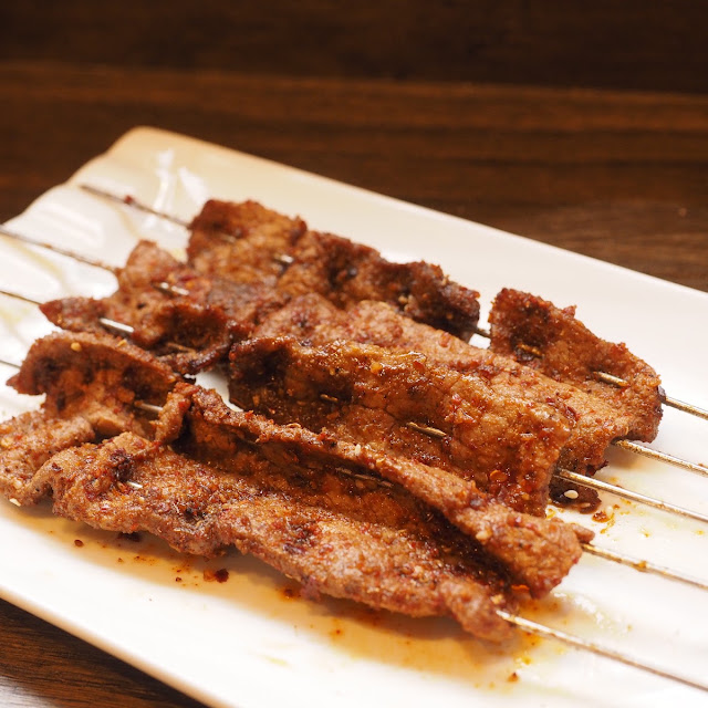 Spicy Boiled Beef Tripe Skewers