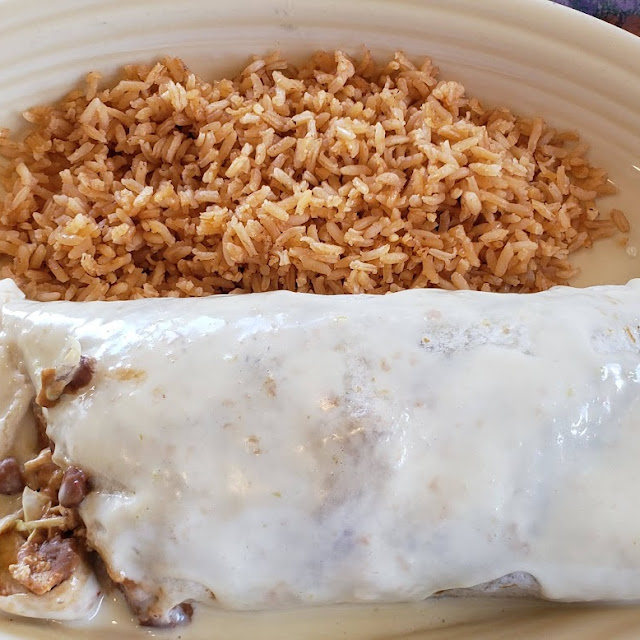 Chicken Burrito and Rice