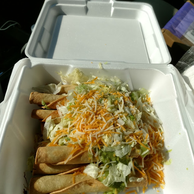 10 Rolled Tacos with Guacamole Lettuce and Cheese