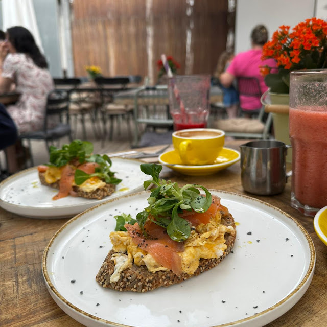 Smoked Salmon and Scrambled Eggs on Wholemeal Toast
