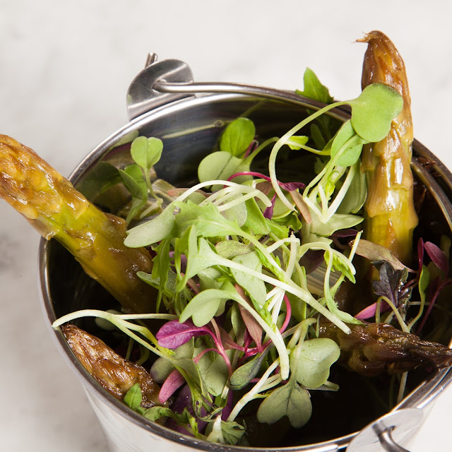 Leeks at Low Temperature with Spirulina Vinaigrette
