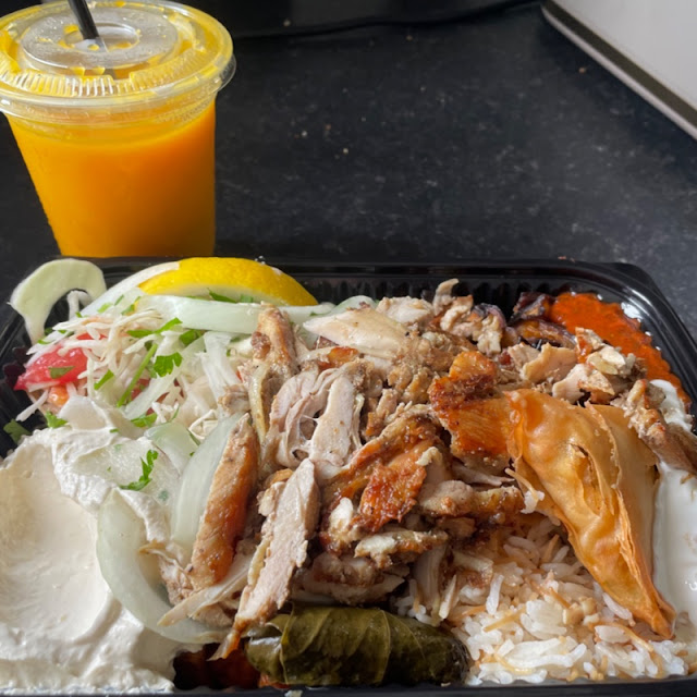 Mixed Mezze with Chicken & Mango Juice