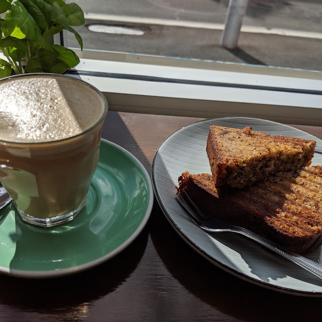 Latte and Banana Bread Toasted