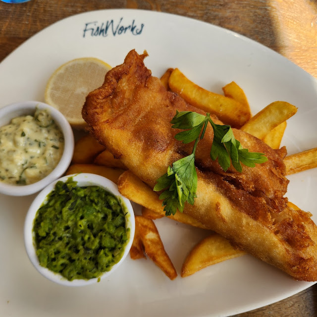Ale Battered Fish and Chips with Halibut Fillet