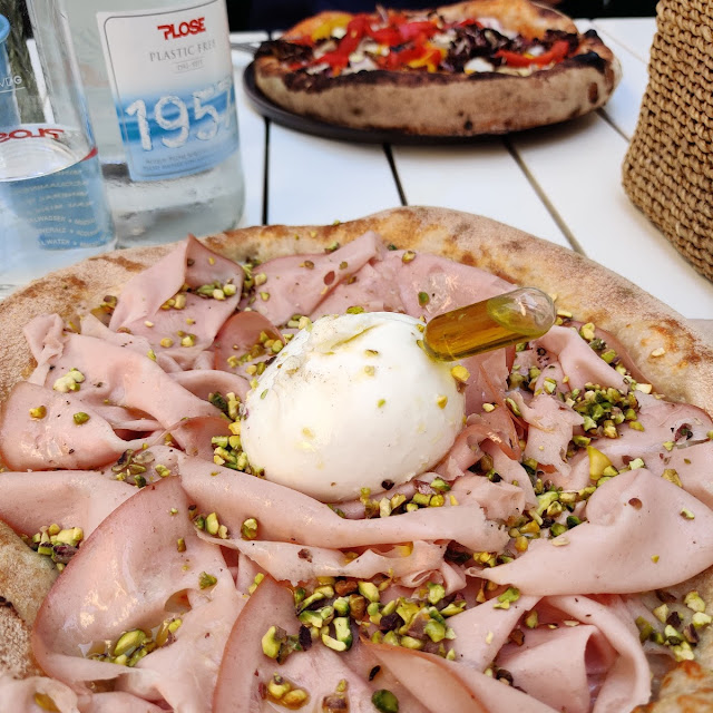 Pizza Burata Mortadella Pistachio