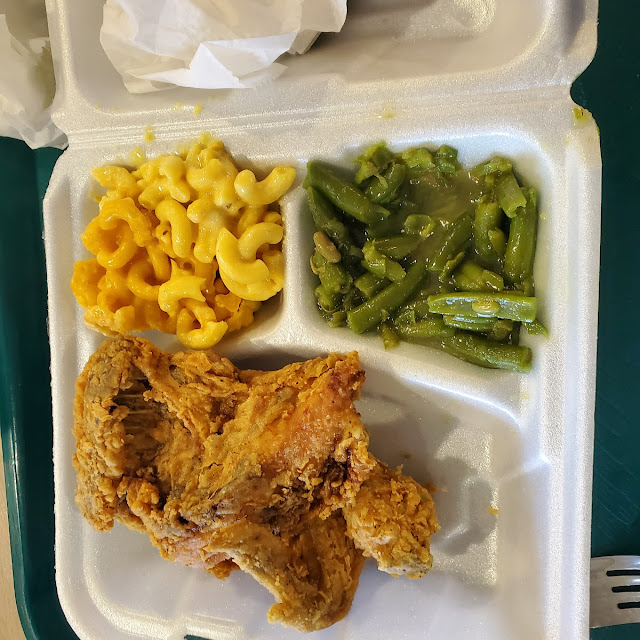 Fried Chicken with Collard Greens Mac and Cheese