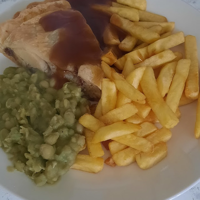 Homemade Pie Chips Peas & Gravy